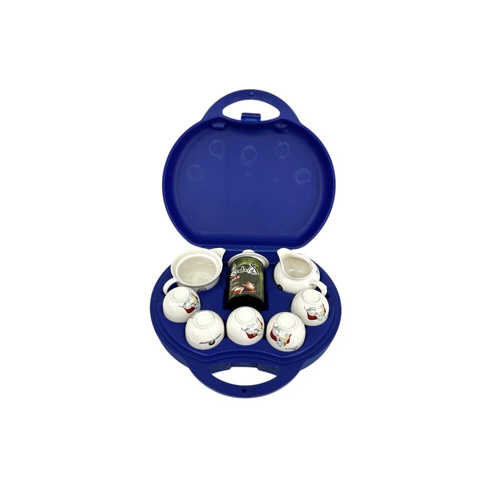 Picasso Art Collection Tea Set in Carry Case 14 Pieces Tea Pot Cups Creamer